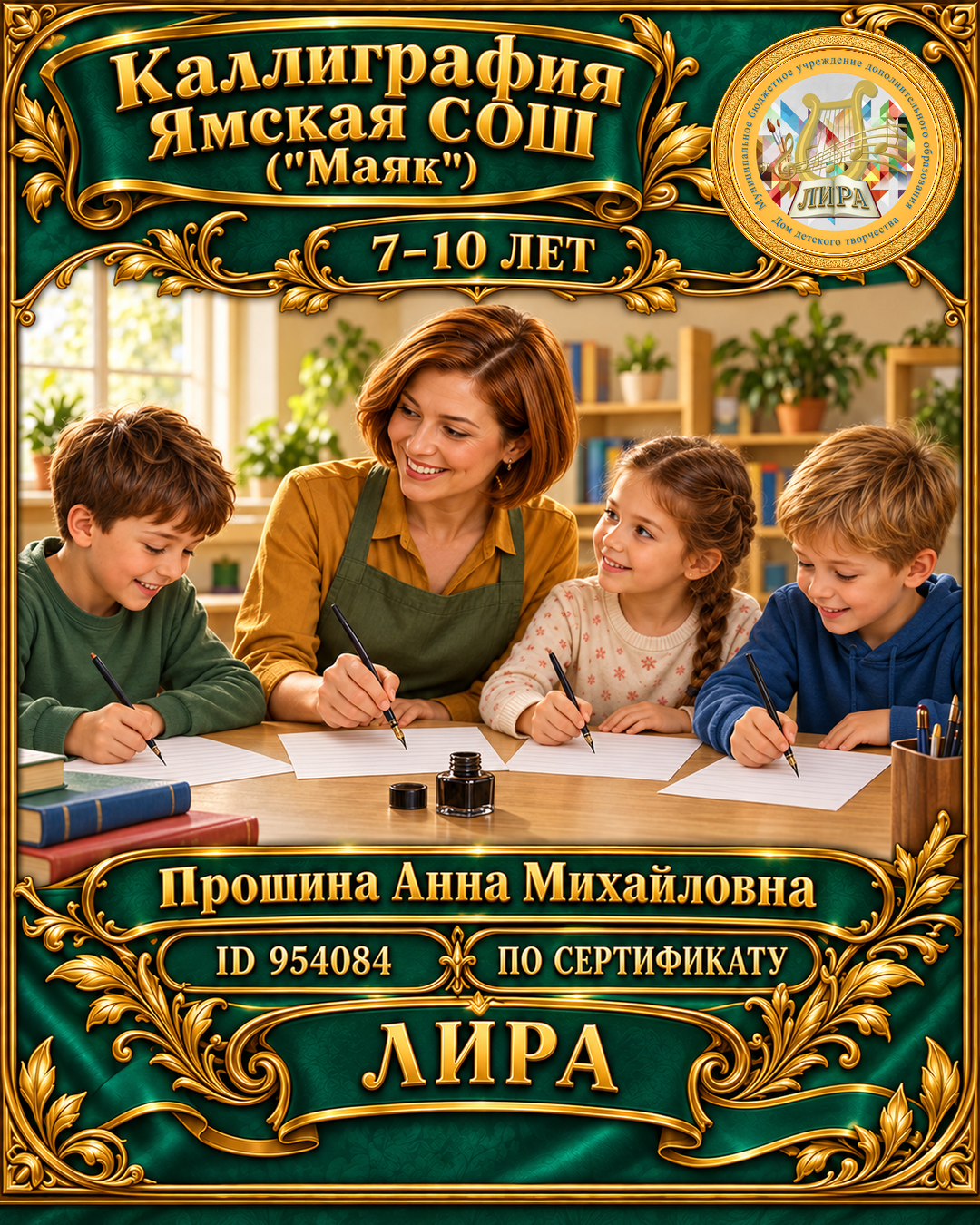 Афиша: Каллиграфия Ямская СОШ ("Маяк") Прошина А.М.